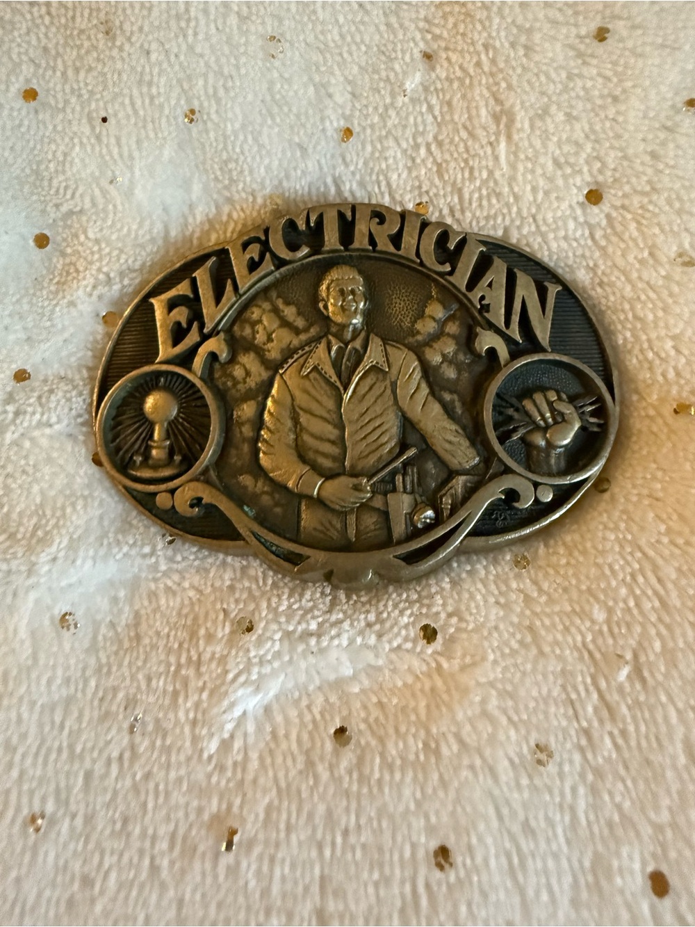 Electrician solid brass Belt Buckle